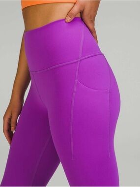 Lululemon | Wunder Train High Rise Tight with Pockets Size 8 25” Moonlit Magenta